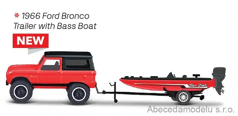 Ford Bronco 1966 + Trailer with Bass Boat