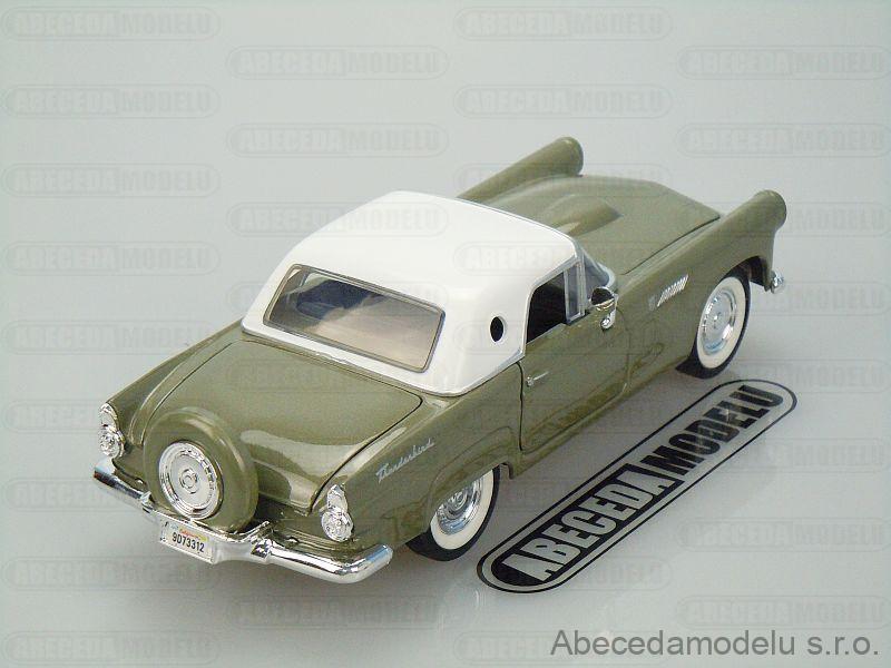 MOTORMAX Ford Thunderbird 1956 Gelb Cabrio – 1:24 Oldtimer Modellauto, Türen & Motorhaube öffnen