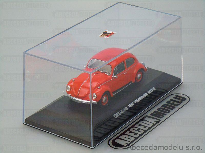 Coche A Escala 1:24 Volkswagen Beetle 1967 - Edición Gremlins, Con Figura Del Gremlin, Puertas Abribles Y Presentado En Vitrina