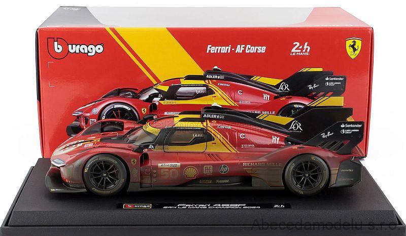 Ferrari 499P 3.0L Turbo V6 Team Ferrari AF Corse No.50 Champion 24h Le Mans 2024 A.Fuoco - M.Molina - N.Nielsen (after race version)