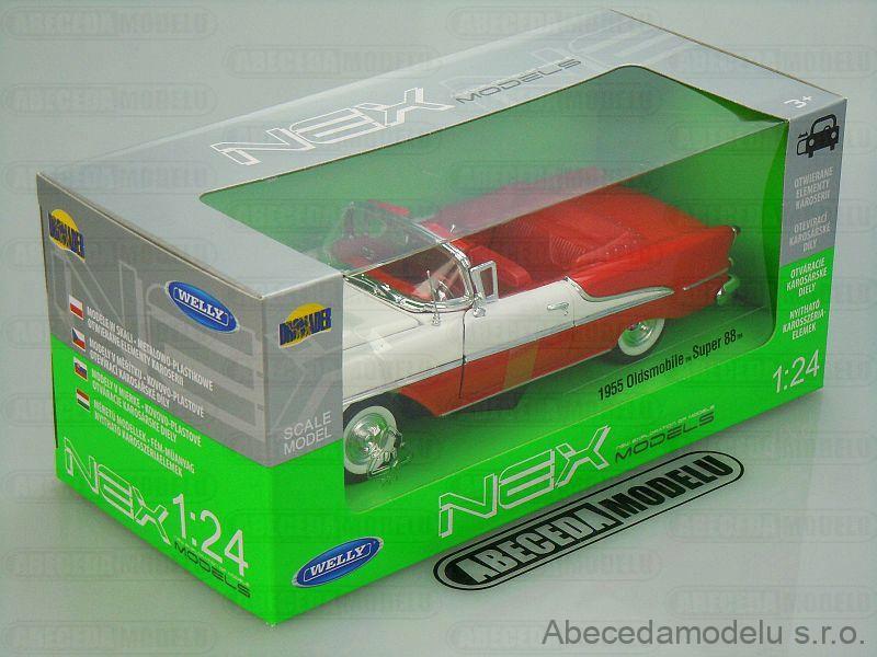 Modellino Welly 1/24 Oldsmobile Super 88 Convertible 1955 - Colore Blu (22432WBU)
