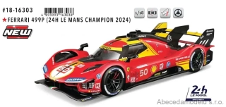 Ferrari 499P 3.0L Turbo V6 Team Ferrari AF Corse No.50 Champion 24h Le Mans 2024 A.Fuoco - M.Molina - N.Nielsen
