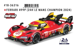 Ferrari 499P 3.0L Turbo V6 Team Ferrari AF Corse No.50 Champion 24h Le Mans 2024 A.Fuoco - M.Molina - N.Nielsen