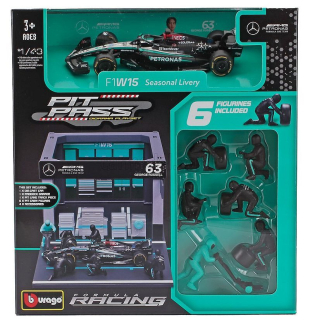 Mercedes GP 2023 F1 W15 No 63 G.Russell Diorama Pit Stop