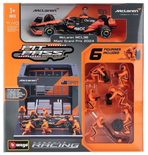McLaren F1 MCL38 No 81 O.Piastri Miami GP 2024 Diorama Pit Stop